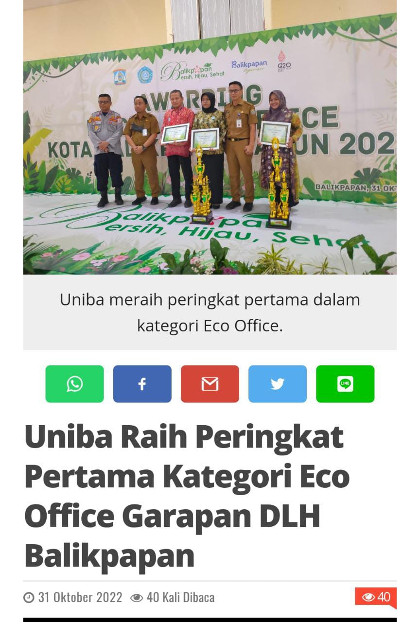 uniba raih juara satu eco office